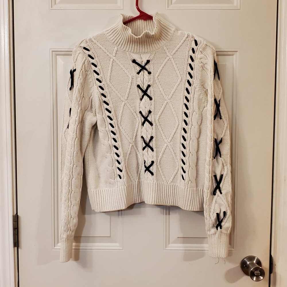 Torrid Knit Ribbon Turtleneck Sweater 0